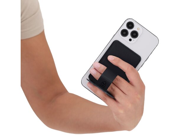 Tarjetero soporte Rickard fabricado en PU reciclado con adhesivo detalle 8