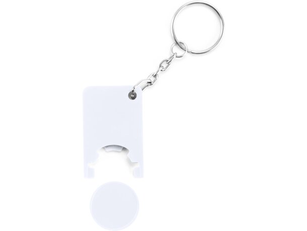Llavero estilo clásico con moneda blanco barato