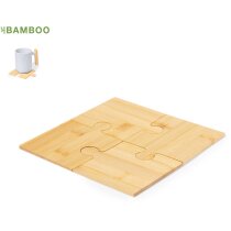 Set posavasos bambú Mizar diseño puzle sostenible