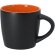 Taza cerámica Bibarsi 350ml negro mate con interior a color Naranja