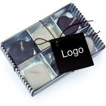 Set de velas con forma de bombón personalizado Set de velas con forma de bombón personalizado
