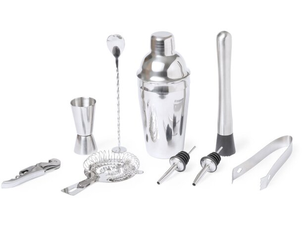 Set cóctel Hunton con base bambú y 9 accesorios profesionales detalle 3