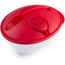 Ensaladera con tenedor 1200 ml barata roja