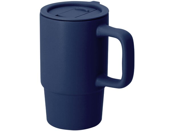 Taza cerámica Ronsyn con tapa deslizante y acabado mate 430ml detalle 2