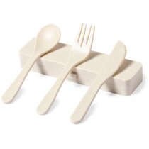 Cubiertos Dranel reutilizables con estuche veteado