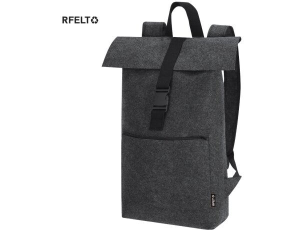 Mochila Magar de fieltro RPET con hebilla y cremallera detalle 1