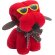 Toalla de regalo con forma de perrito con gafas rojo