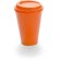 Vaso con tapa para llevar personalizado naranja