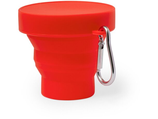 Vasos de plástico silicona plegable con mosquetón detalle 2