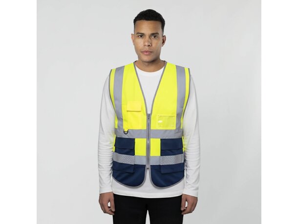 Chaleco reflectante Ledger homologado con bandas reflectantes detalle 1