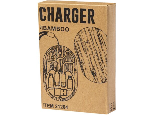 Set de cargadores con cable usb bambú Eliot detalle 7