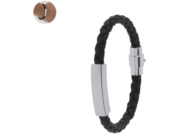 Pulsera Karasef acero inoxidable pulido con grabado láser detalle 1