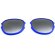 Lentes color negro con montura de colores azul con logo