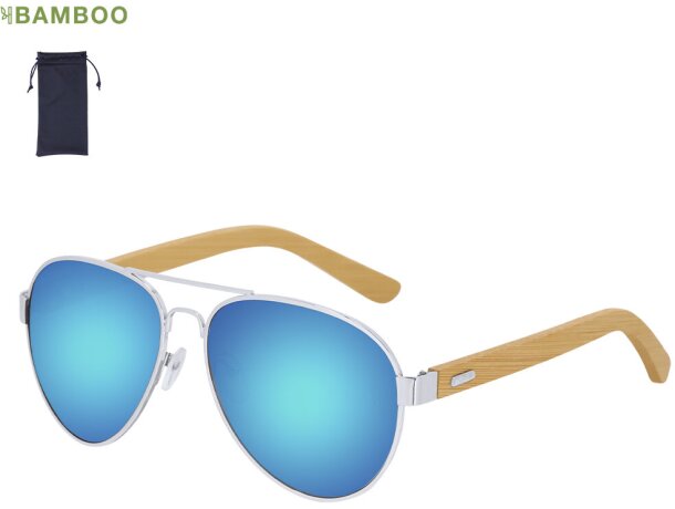 Gafas de sol Gunok bambú y metal con protección UV400 detalle 1