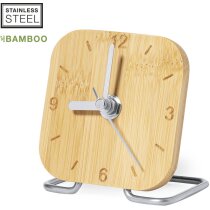 Reloj Eciko sobremesa bambú barnizado con acero