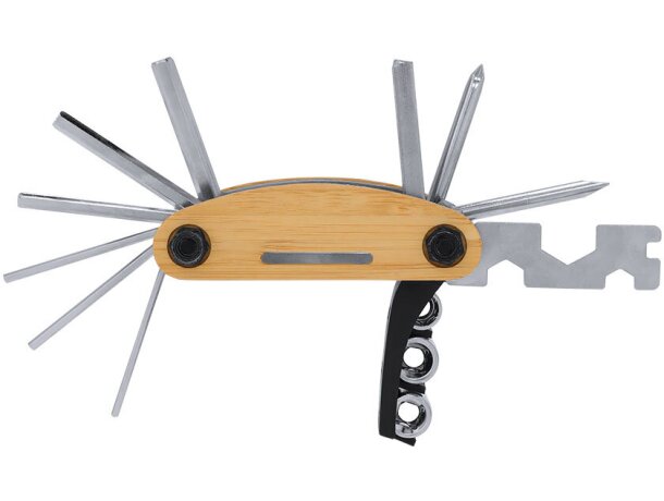 Multiherramienta Koron bambú y acero con 15 funciones detalle 4