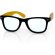 Gafas sin cristal con patillas a color personalizada amarilla