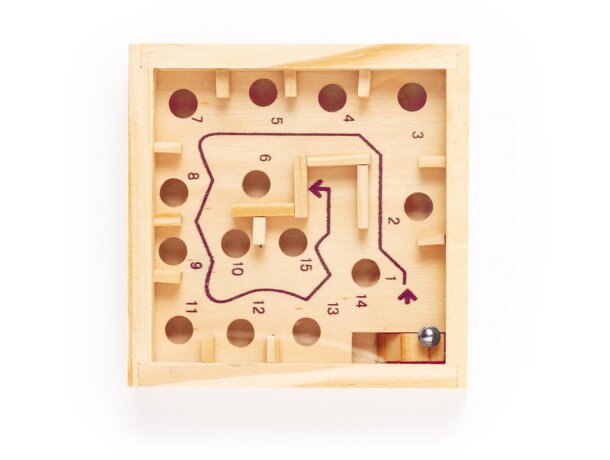 Juego de habilidad Bucher en madera natural con laberinto detalle 5