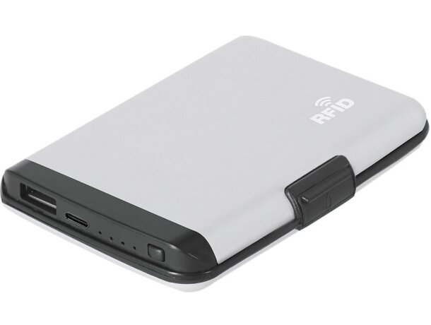 Tarjetero power bank Chefler con protección RFID y batería 2000 detalle 2