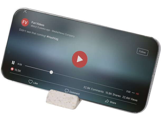 Llavero soporte moneda Lansan fabricado en caña de trigo detalle 2