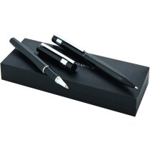 Estuche de bolígrafo y roller metalizado de la marca Antonio Miró personalizado Estuche de bolígrafo y roller metalizado de la marca Antonio Miró personalizado
