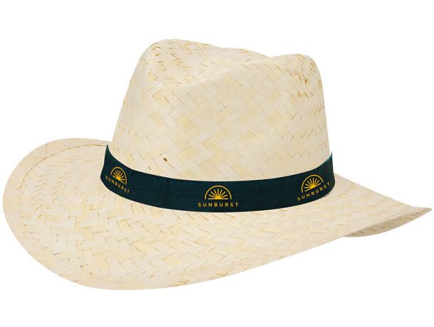Sombrero Rusnak personalizada en paja trenzada natural blanca detalle 2