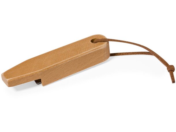 Abridores con logo de madera con cuerda para colgar Cesaris detalle 2