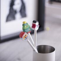 Lápiz con goma navideña de madera formas navideñas