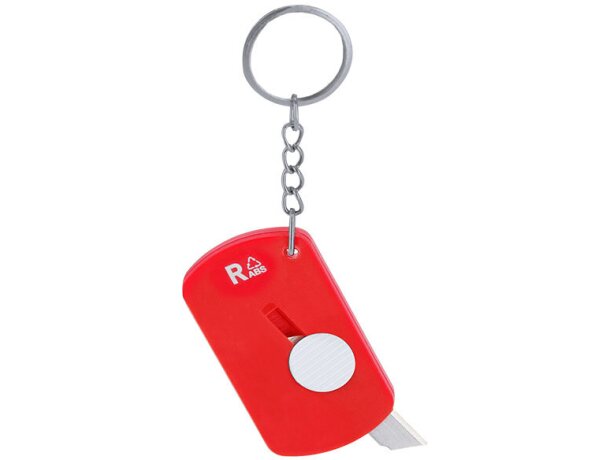 Llavero cúter Darson con hoja retráctil en acero inoxidable detalle 2