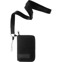 Portatodo con cordón en poliester negro Portatodo con cordón en poliester negro