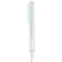 Bolígrafo de plástico con tapa a color kimon barato blanco