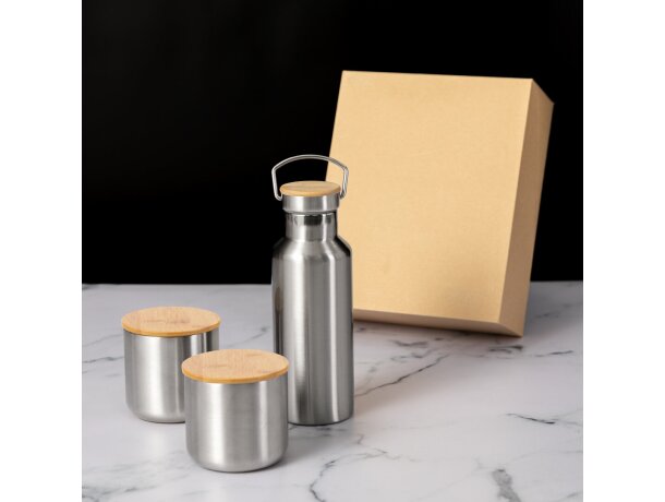 Set termo y vasos térmicos con detalles de bambú personalizado Dickinson detalle 7