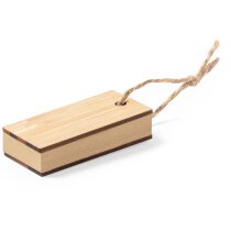 Portanotas con notas adhesivas bambú con tapa dura y cordón de yute