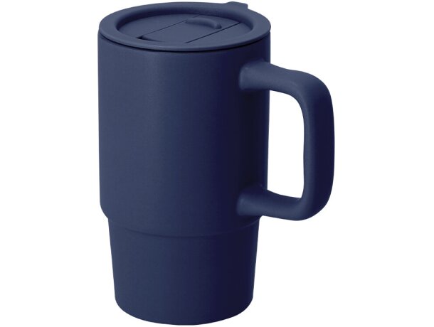 Taza cerámica Ronsyn con tapa deslizante y acabado mate 430ml detalle 1