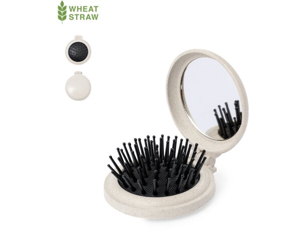 Cepillo plegable con espejo Flege fabricado en caña de trigo detalle 1