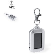 Llavero linterna de metal carga solar con 3 luces led y mosquetón