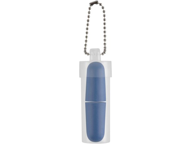 Tapones en tubo con llavero azul