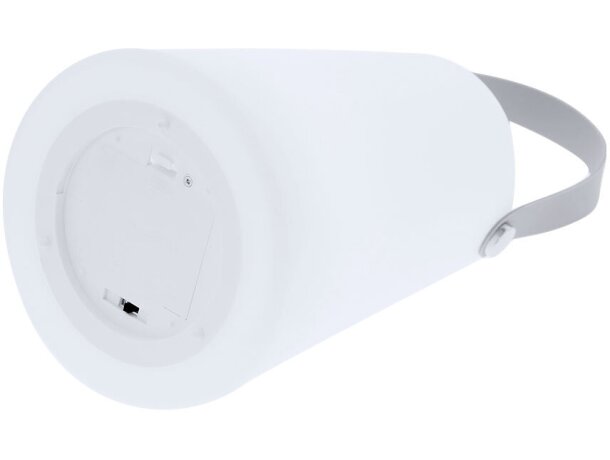 Lámpara Tuxfan led portátil con asa de silicona gris detalle 4