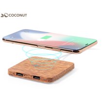 Cargadores inalámbricos dos puertos usb fibra de coco