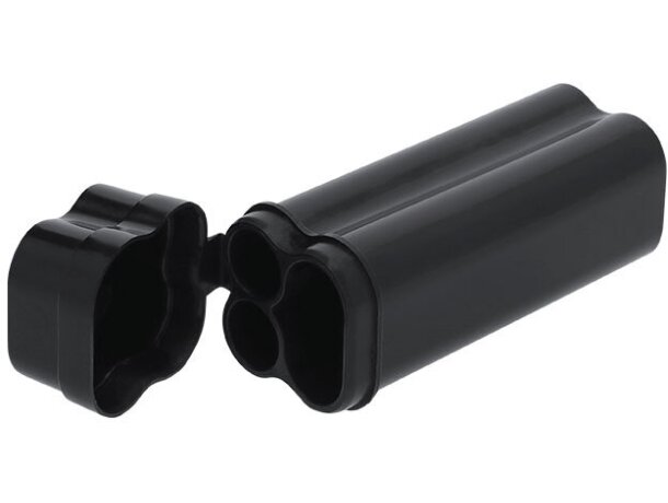 Estuche tabaco Zaron con tapa bisagra y compartimento mechero detalle 3