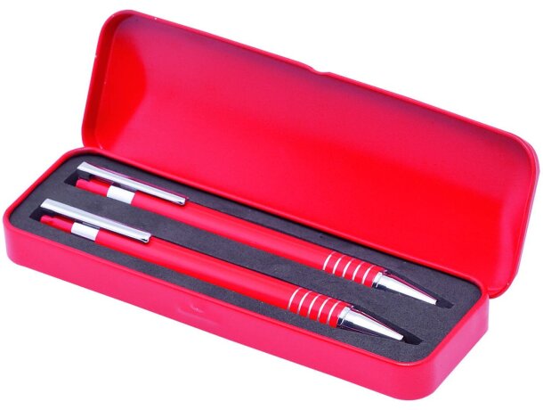 Estuche de bolígrafo y portaminas blanco personalizado