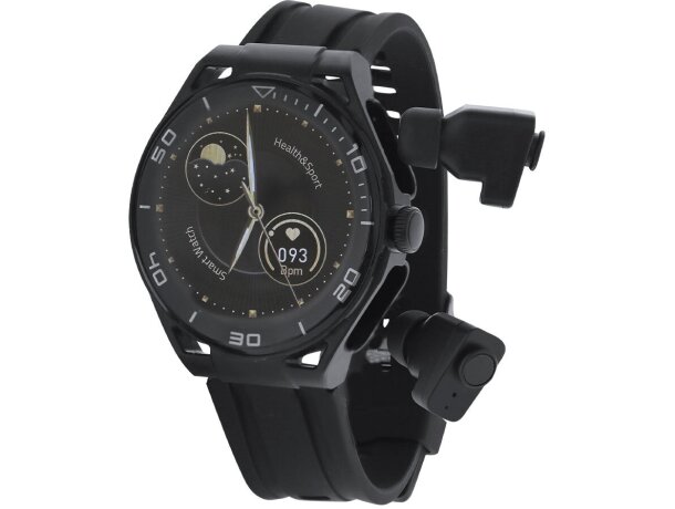 Reloj inteligente Klemen con auriculares y monitor deportivo detalle 2