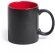 Taza cerámica negro y color rojo personalizada