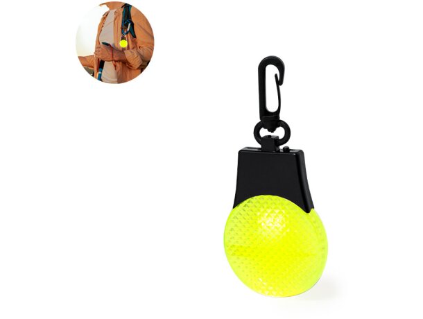 Luz seguridad Elektra con 3 LEDs y mosquetón giratorio detalle 1