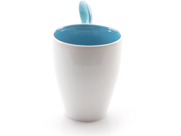 Taza Cotes de cerámica cónica blanca con cuchara de color