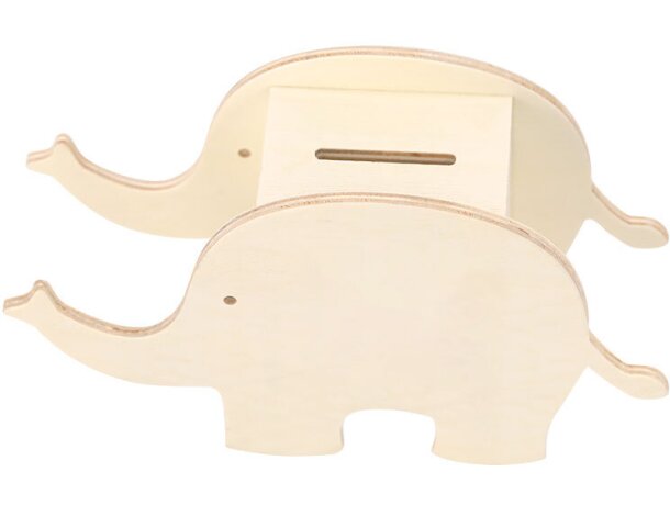 Hucha infantil de madera natural con ceras de colores Yilmax detalle 3