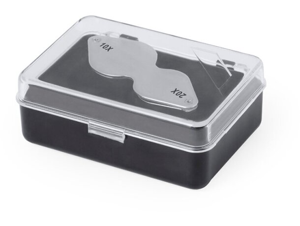 Lupa plegable doble Nalix con aumento 10x y 20x en metal detalle 2