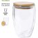 Vaso térmico personalizado Tobby cristal borosilicato bambú 350ml sin color