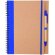Libreta de cartón reciclado con goma personalizada azul