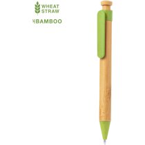 Bolígrafo Melky bambú trigo con logo sostenible